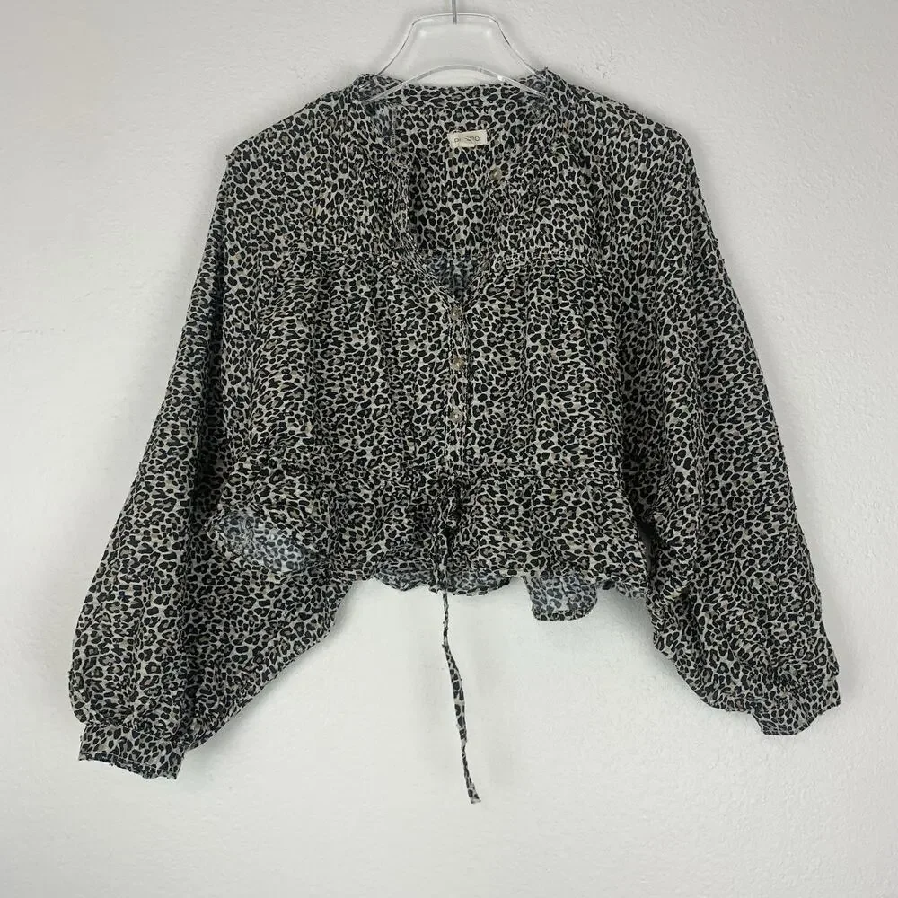 Pilcro Anthropologie Top Womens XXS The Sidney Batwing‎ blouse Cinched Waist